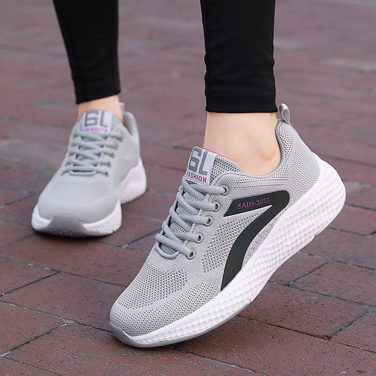 Damen Sportliche Leichtgewicht-Sneaker mit atmungsaktivem Mesh-Obermaterial EB