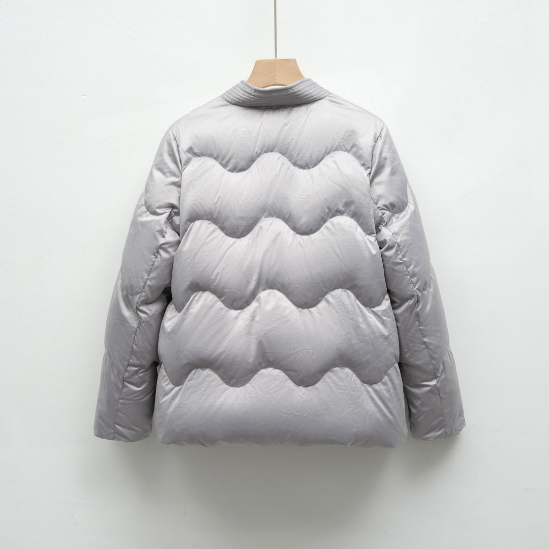 Damen Voluminöse Steppjacke mit Taillenzug und eleganter Struktur EB