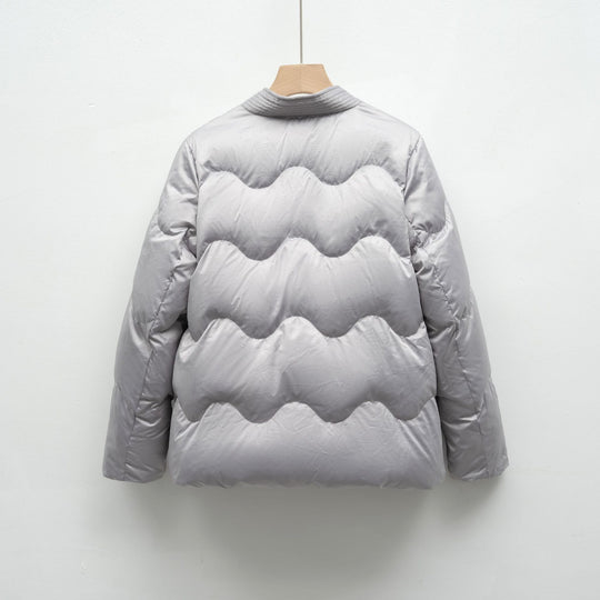 Damen Voluminöse Steppjacke mit Taillenzug und eleganter Struktur EB