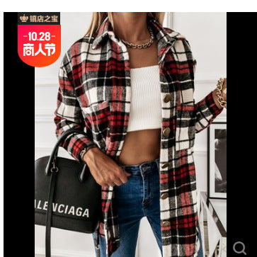 Damen Karomuster Überhemdjacke EB