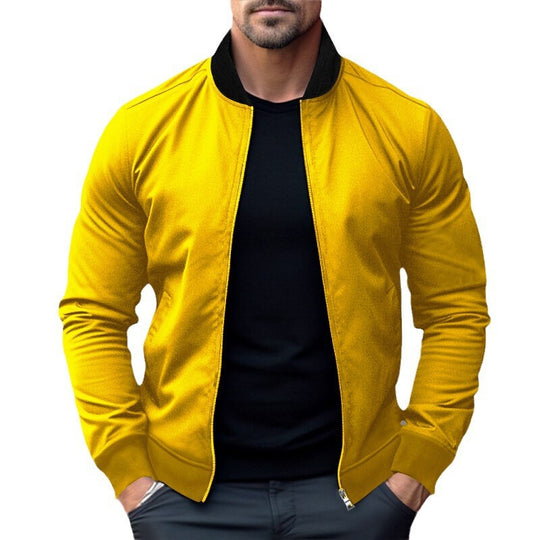 Herren sportliche Sweatjacke mit hohem Kragen und seitlichen Eingrifftaschen EB