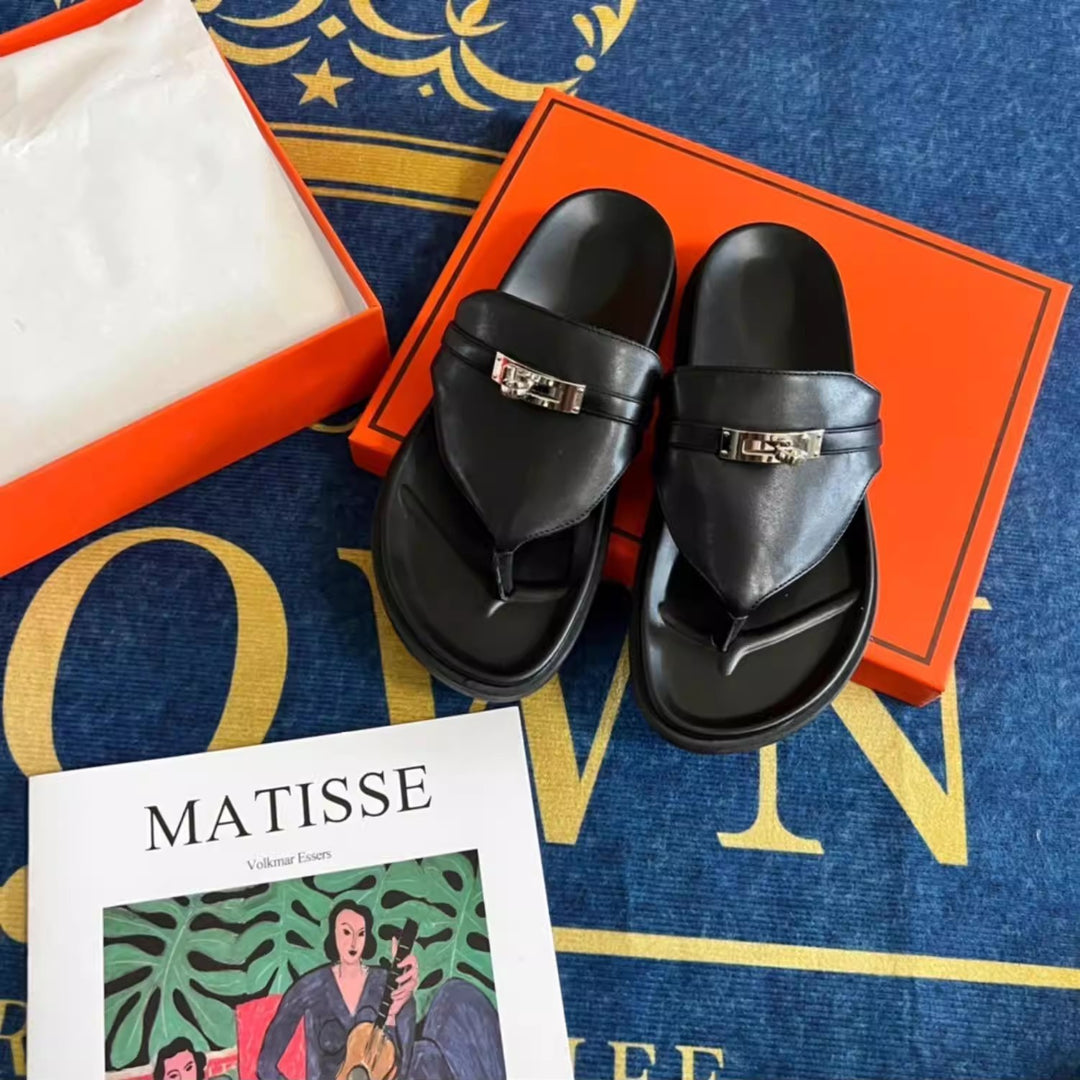 Damen elegante Zehentrenner-Sandalen mit luxuriösem Riemendesign und Komfortfußbett EB