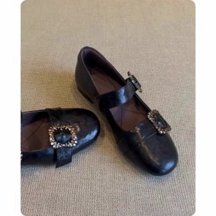 Damen Mary Jane Ballerinas mit funkelnden Schmuckdetails EB