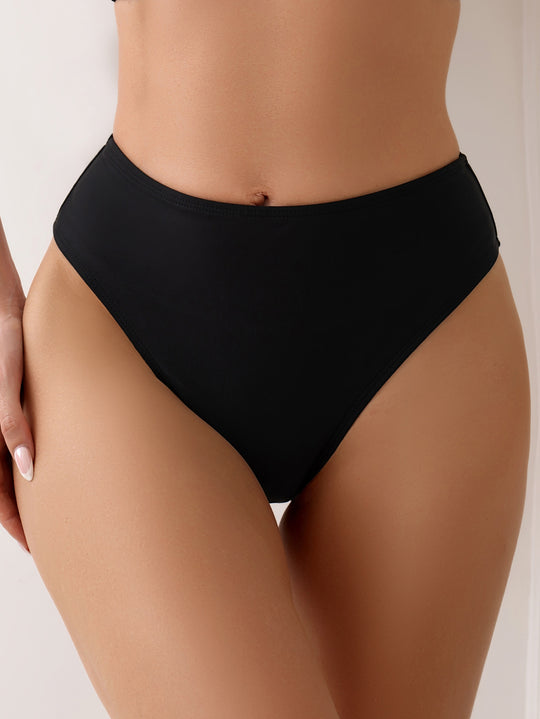 Damen Hochgeschnittene Rüschen-Bikinihose EB
