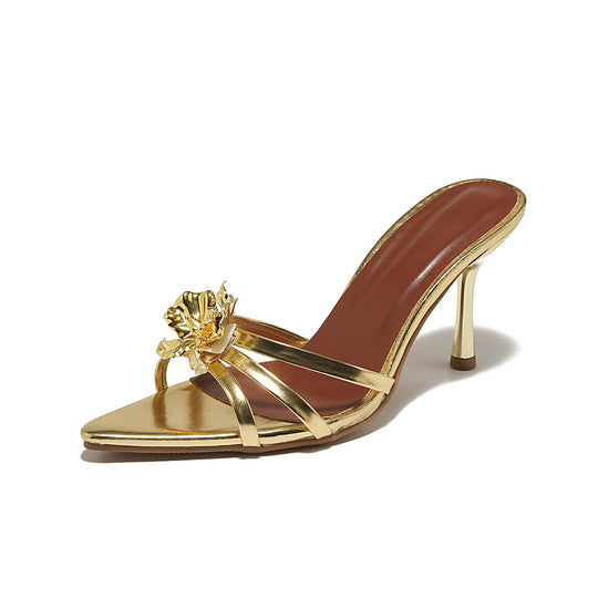 Damen Slingback-Pumps mit filigraner Blumenapplikation und eleganter Absatzhöhe EB