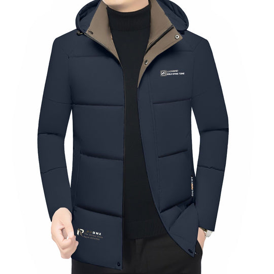 Herren Wattierte Stehkragenjacke mit wasserabweisender Oberfläche und Reißverschlusstaschen EB