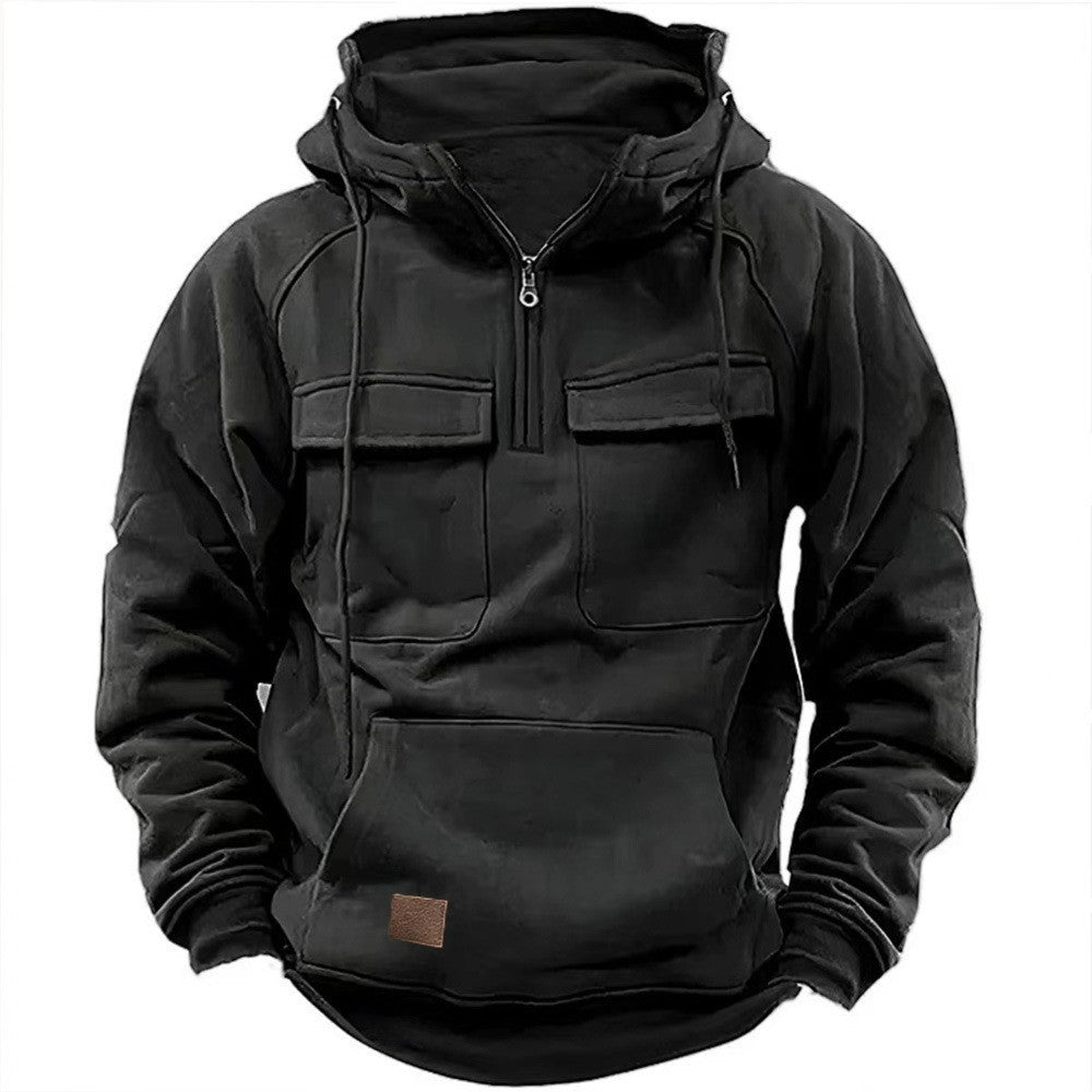 Herren funktionale Kapuzenpullover mit praktischen Taschen EB