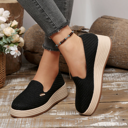Damen Bequeme Plateauslipper mit elegantem Obermaterial EB