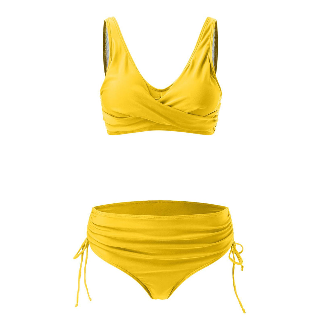 Damen Hochwertiges Wickel-Bikini-Set mit regulierbarem Höschen EB