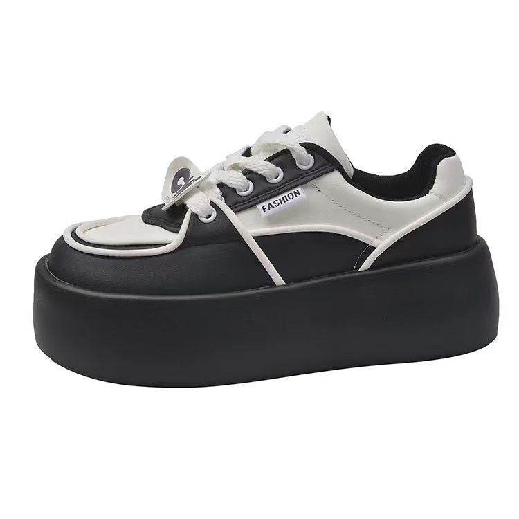 Damen modische Plateau Sneakers mit eleganten Ziernähten und dämpfender Sohle EB