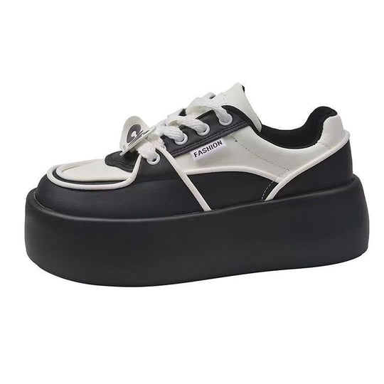 Damen modische Plateau Sneakers mit eleganten Ziernähten und dämpfender Sohle EB