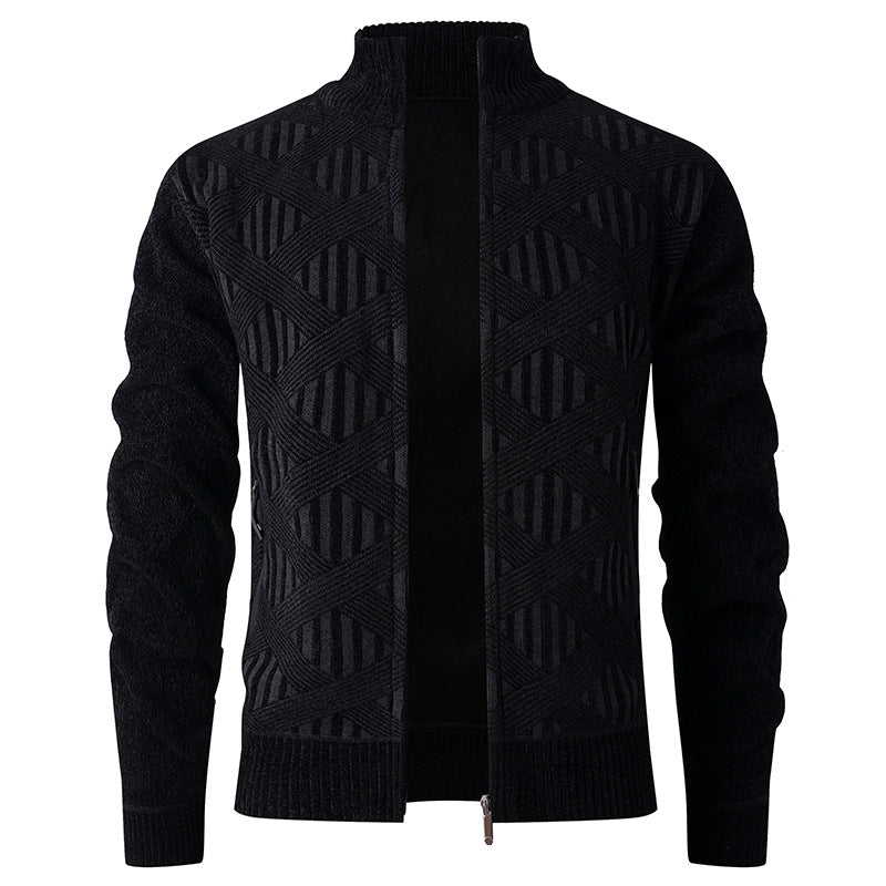 Herren Strickjacke mit strukturiertem Design und modernem Reißverschluss EB