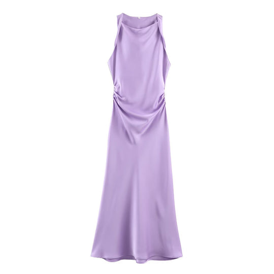 Damen elegantes Sommerkleid mit fließendem Schnitt und charmanten Rüschendetails EB