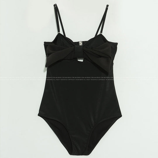 Damen Badeanzug mit elegantem Schleifendetail und komfortablem Schnitt EB