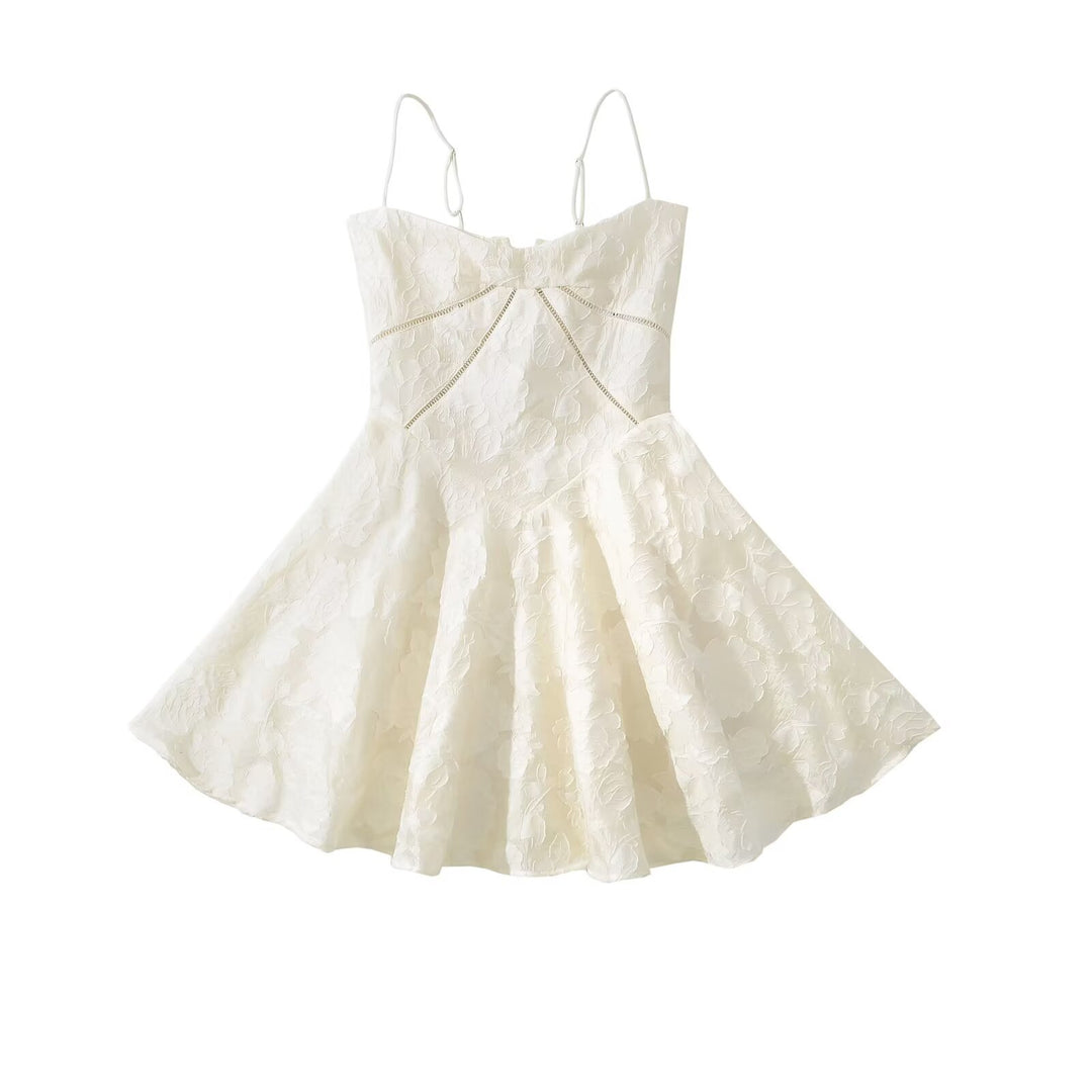Damen Kleid mit floralem Spitzenmuster und verstellbaren Trägern EB