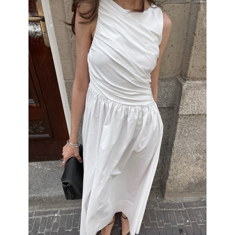 Damen Elegantes Maxikleid mit lässiger Passform und raffinierten Drapierungen EB