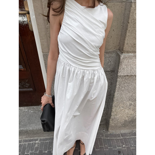 Damen Elegantes Maxikleid mit lässiger Passform und raffinierten Drapierungen EB