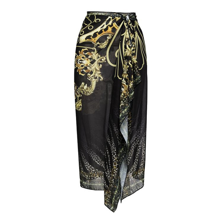 Damen Einteiler Badeanzug mit elegantem Design und passendem Wickeltuch EB