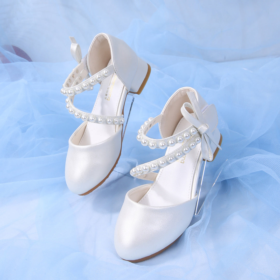 Damen elegante Ballerinas mit Perlenverzierung EB