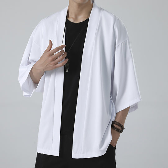 Herren nan kimonoartige Kurzarmjacke im Oversize-Schnitt EB