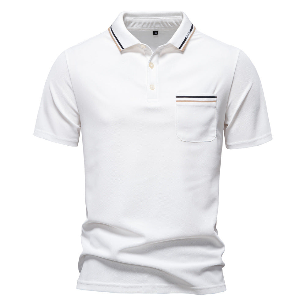 Herren Poloshirt mit modernem Streifenakzent und samtweichem Gewebe EB