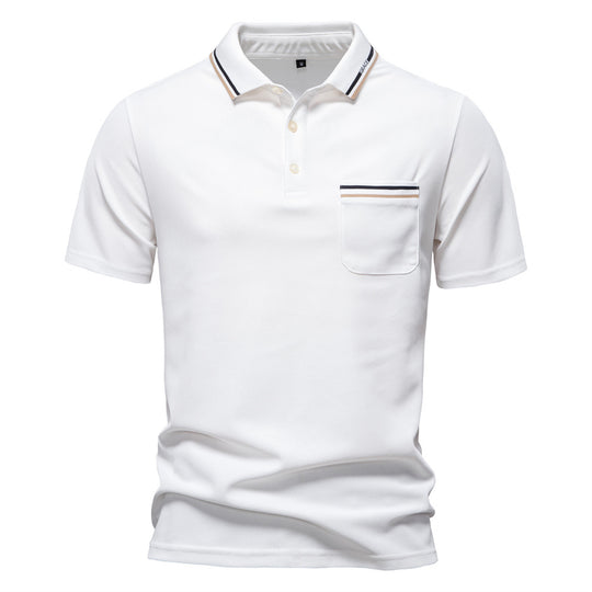 Herren Poloshirt mit modernem Streifenakzent und samtweichem Gewebe EB
