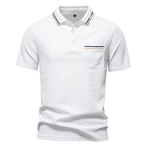 Herren Poloshirt mit modernem Streifenakzent und samtweichem Gewebe EB