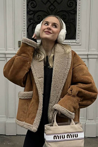 EB | Weiche Teddyjacke Lammfell-elemente Modern und Bequem