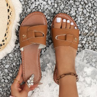 Damen Komfortable Riemensandalen mit elegantem Schnallen-Design EB