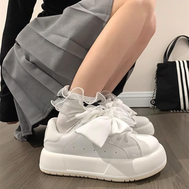 Damen Sneakers mit modischem Schleifen-Design und Komfort-Sohle EB
