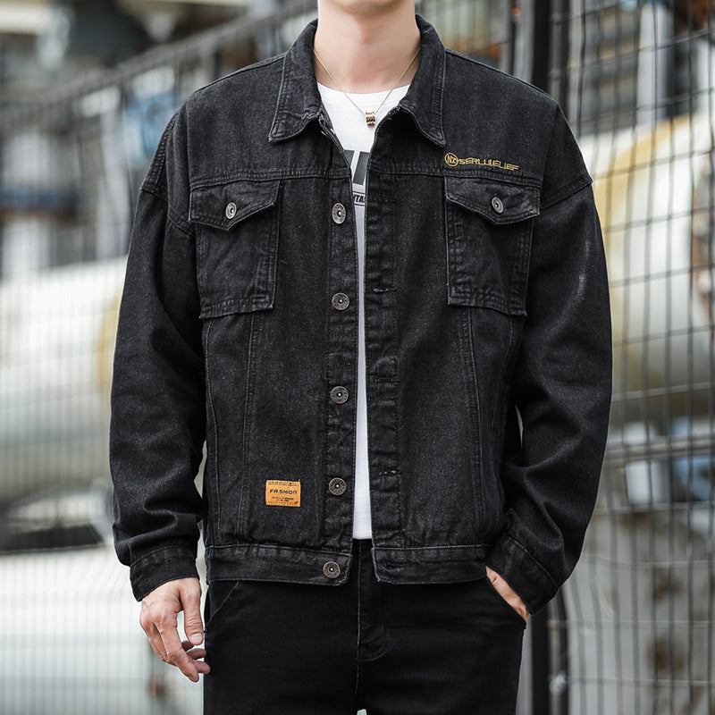 Herren Denimjacke im lässigen Stil mit funktionalen Pattentaschen und robustem Design EB