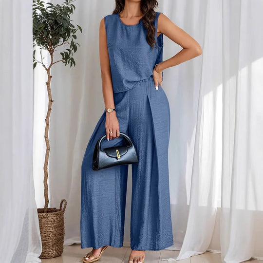 Damen weiches Oberteil und elegante weite Hose EB