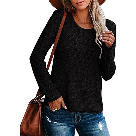 Damen Strickpullover im modernen Waffelmuster EB