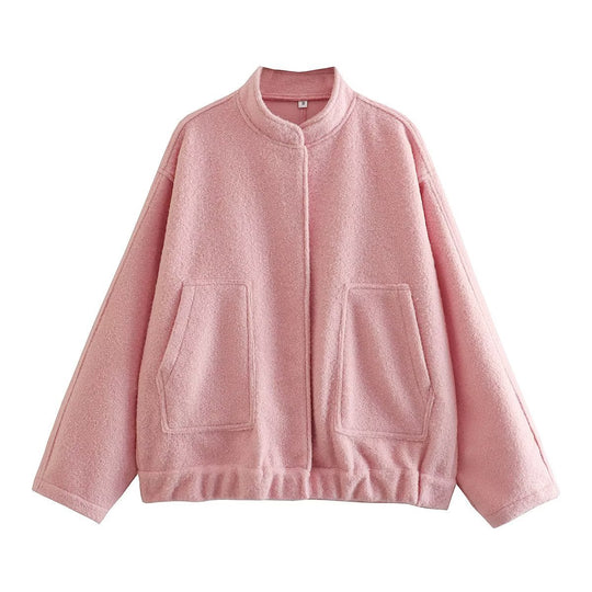 Damen Gemütliche und stylische Fleecejacke mit großen Seitentaschen EB