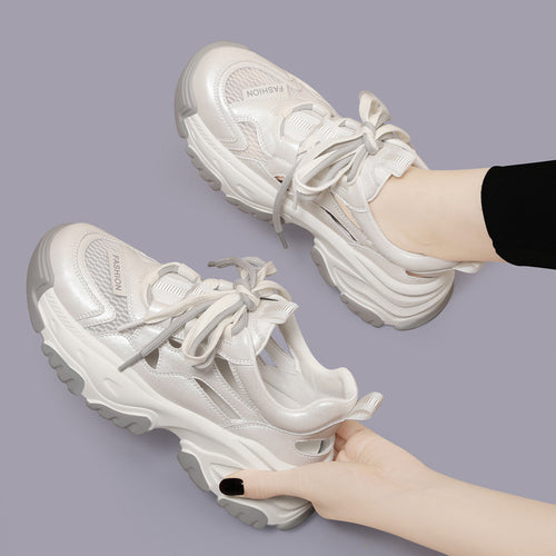 Damen Sportliche Chunky Sneakers mit atmungsaktiver Mesh-Oberfläche EB