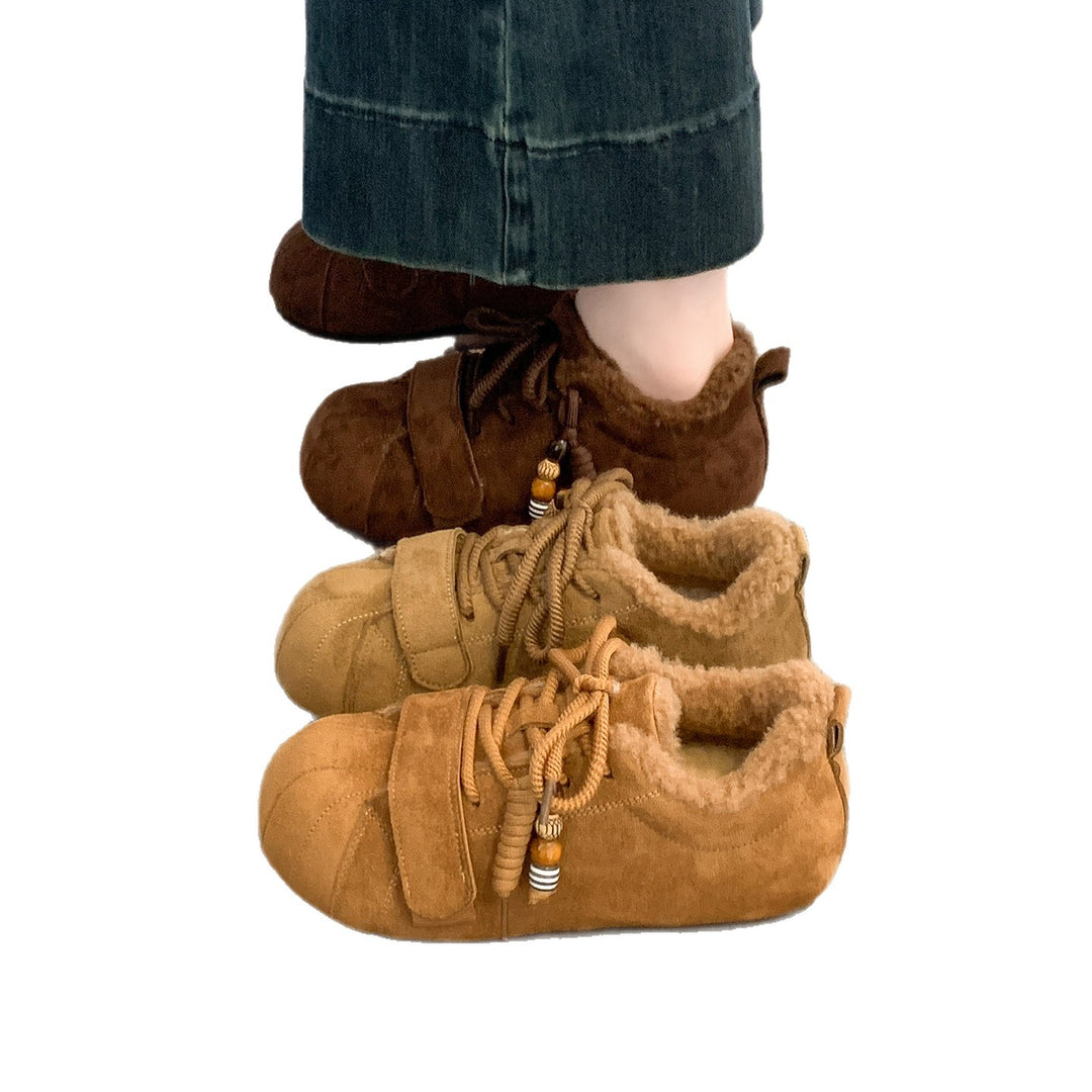 Damen Bequeme Fleece-Sneaker mit flauschigem Innenfutter EB
