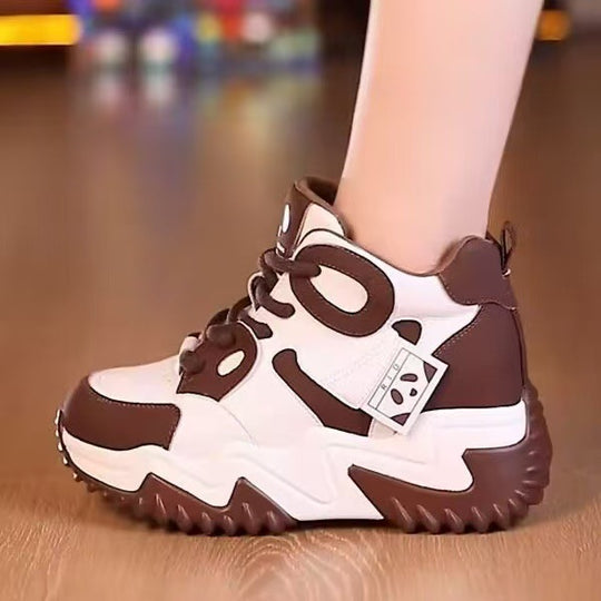 Damen Chunky High-Top Sneakers mit sportlichem Design und dämpfender Sohle EB