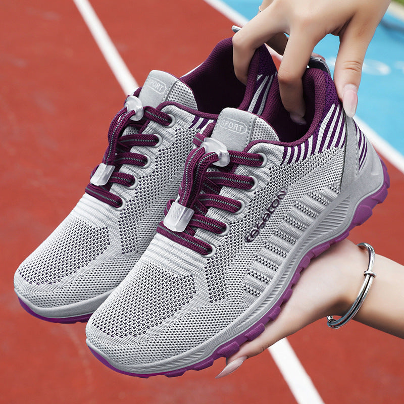 Damen Sportliche Laufschuhe mit atmungsaktivem Mesh-Obermaterial und elastischem Schnellschnürsystem EB