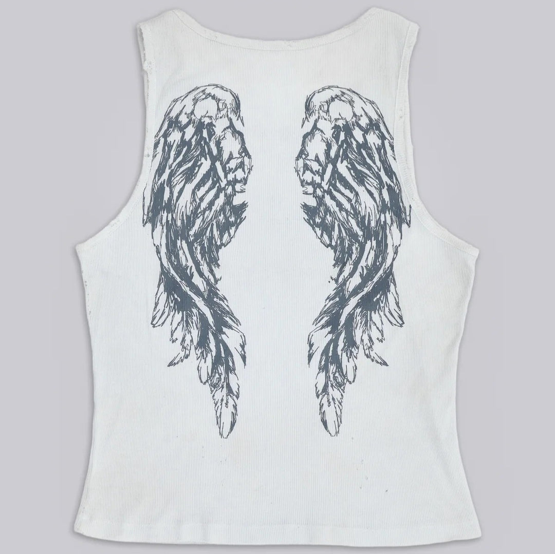 Damen lässiges Tanktop mit stylischem Grafikdruck EB