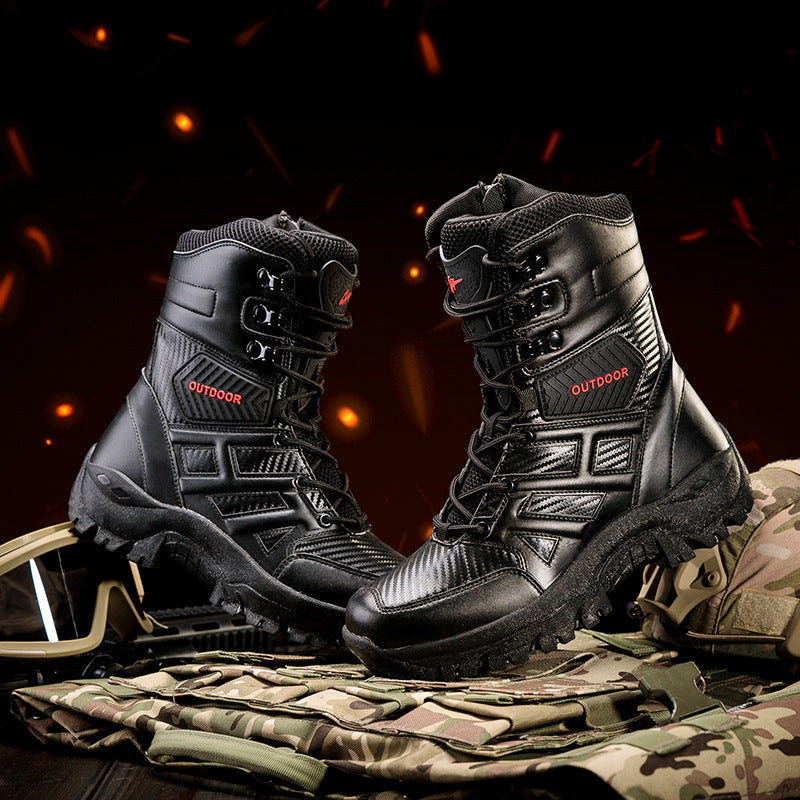 Herren Tactical Stiefel mit seitlichem Reißverschluss und hochgezogenem Knöchelschutz EB