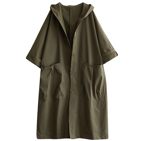Damen Oversized Kapuzenmantel mit praktischen Taschen EB