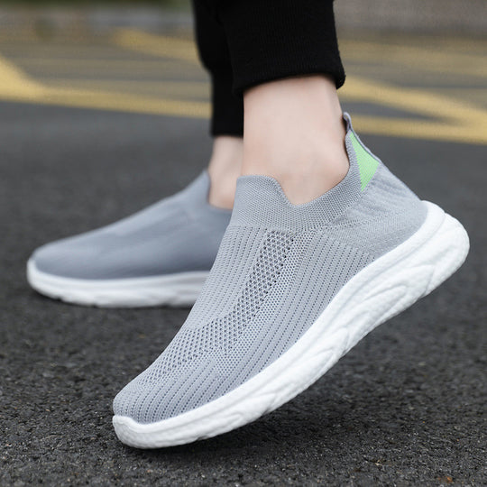 Damen Bequeme Slip-On Laufschuhe mit elastischem Obermaterial EB