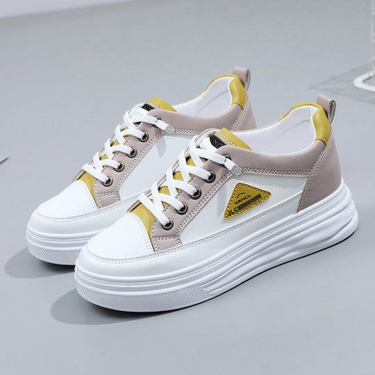 Damen stylische Plateau-Sneaker mit atmungsaktivem Obermaterial und rutschfester Sohle EB