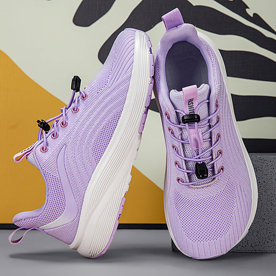 Damen sportliche Sneaker mit atmungsaktiver Oberflächenstruktur und rutschfester Sohle EB