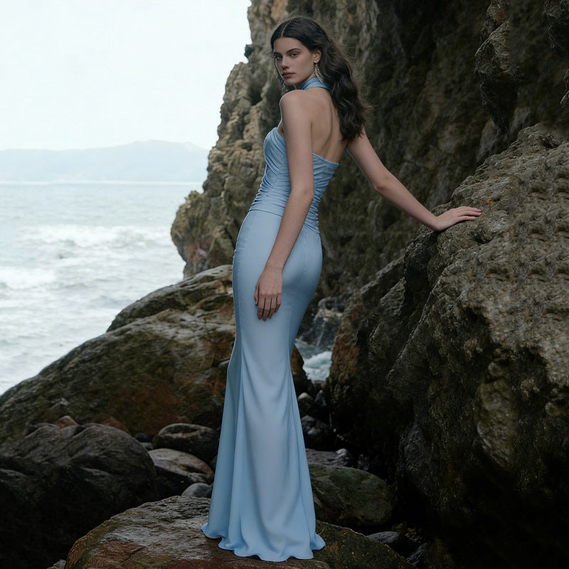 Damen Hochzeitskleid im eleganten Design mit Raffungen und Schößchen EB