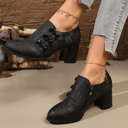 Damen elegante Stiefeletten mit modischem Knopfdesign EB
