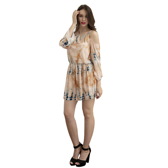 Damen Freizeitkleid mit schulterfreiem Design und elegantem A-Linien Schnitt EB