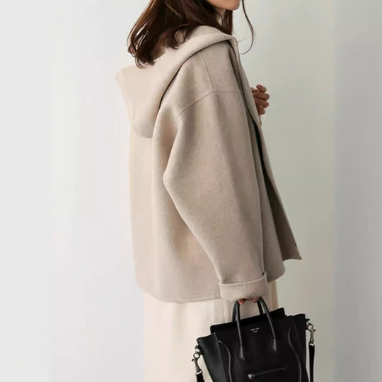 Damen Modische und elegante Kapuzenjacke aus weichem Material EB