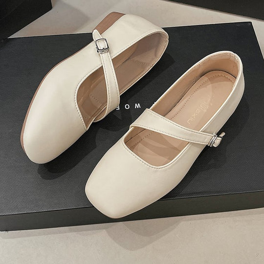 Damen bequeme Ballerinas mit verstellbarem Riemen EB