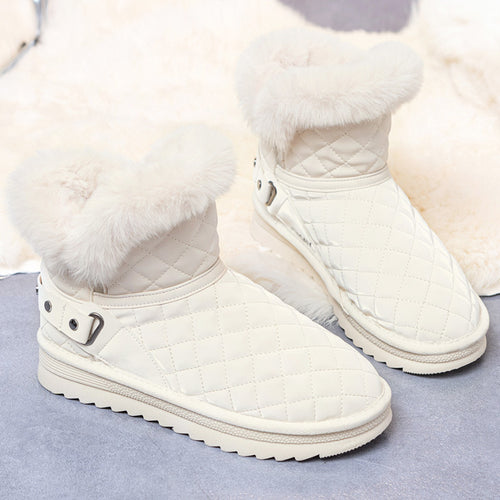 Damen kuschelige Winterstiefel mit modischem Obermaterial und elegantem Kunstfell EB